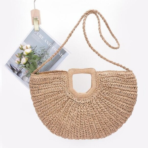 Faux Straw Handmade Handle Bag - Picture 1 of 3
